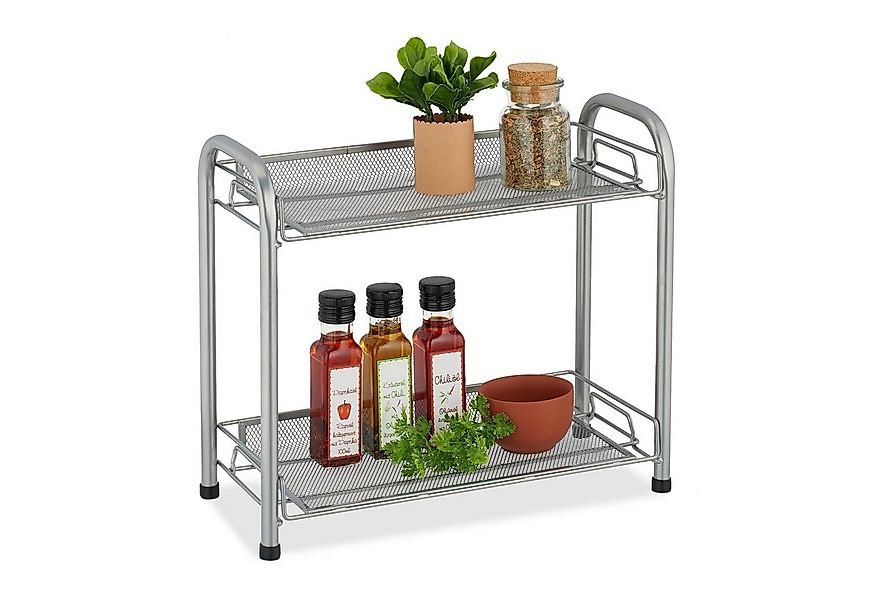 relaxdays Gewürzregal aus Metall, silber günstig online kaufen