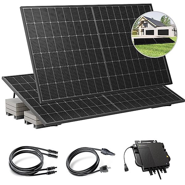 Solakon Balkonkraftwerk 900W Solaranlage mit Gartenhalterung Steckerfertig günstig online kaufen