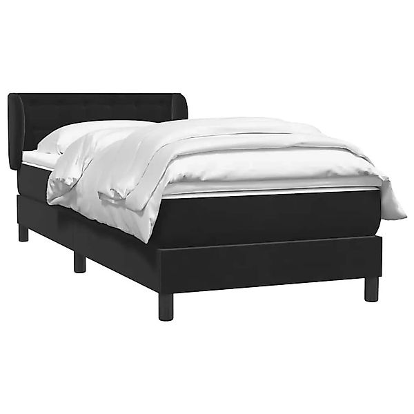 vidaXL Boxspringbett mit Matratze Schwarz 90x210 cm Samt 3317849 günstig online kaufen