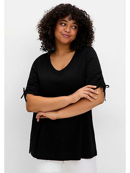 Sheego T-Shirt Große Größen mit Tunnelzug am Ärmel, im Doppelpack günstig online kaufen