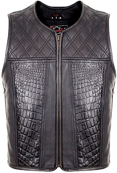 MDM Lederweste Herren Lederweste Hunter Club Kutte mit Croco Prägung MDM922 günstig online kaufen