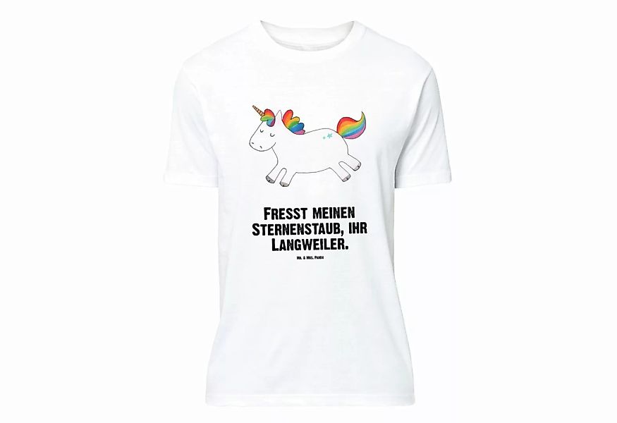Mr. & Mrs. Panda T-Shirt Einhorn Happy - Weiß - Geschenk, Einhorn Deko, frö günstig online kaufen