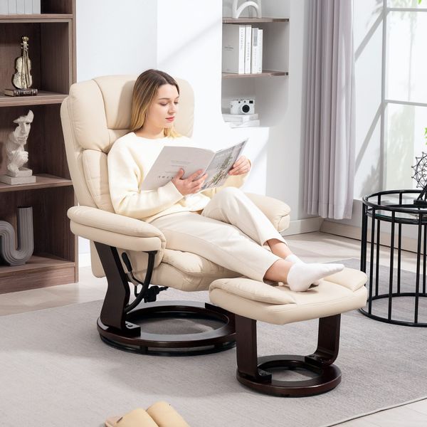 HOMCOM Relaxsessel 360°drehbarer TV-Sessel mit Hocker, günstig online kaufen
