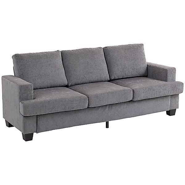 HOMCOM 3-Sitzer Sofa, Couch mit Armlehnen, Loungesofa mit Chenille-Optik, S günstig online kaufen