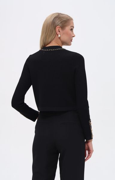 Passioni Strickjacke mit Knöpfen und Kettenapplikation günstig online kaufen