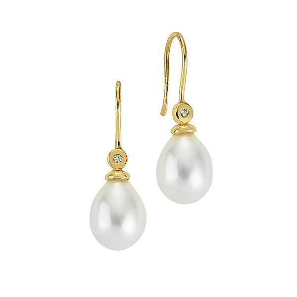 JEVELION Paar Ohrstecker 750 Gelbgold Perlen-Ohrhänger günstig online kaufen