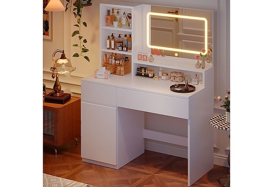 HOMALL Schminktisch Mit integrierten LED-Leuchten, einstellbare Helligkeit günstig online kaufen