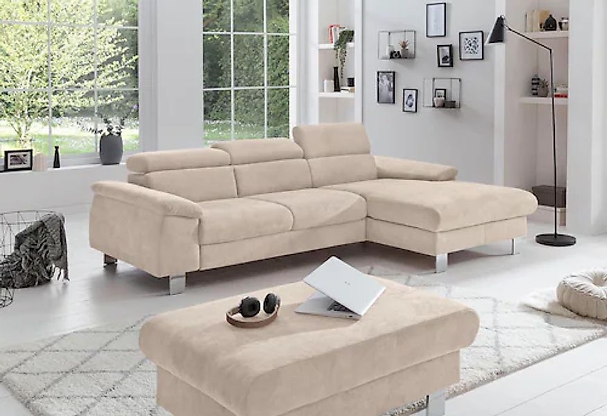 COTTA Ecksofa »Komaris L-Form, B: 244 cm« mit Kopfteilverstellung, optional günstig online kaufen