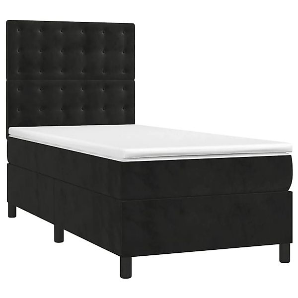 vidaXL Boxspringbett mit Matratze Schwarz 90x200 cm Samt 3143243 günstig online kaufen