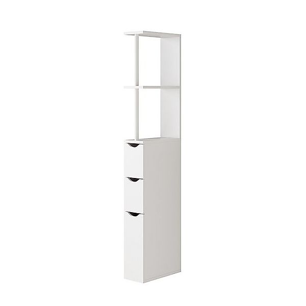 Vicco Badschrank Vera Weiß 137 x 15 cm mit 3 Schubladen günstig online kaufen