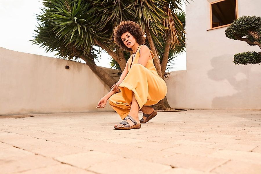 Rieker Pantolette Sommerschuh, Schlappen, Urlaubschuh, Klettschuh günstig online kaufen