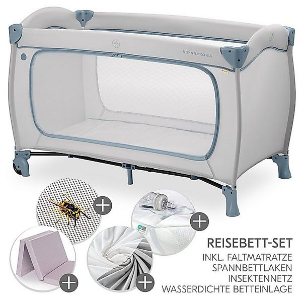 Hauck Baby-Reisebett Sleep N Play Go Plus XXL Set - Dusty Blue, Kinder Reis günstig online kaufen