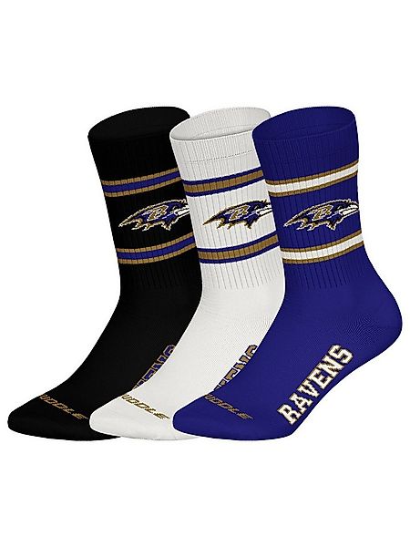 HUDDLE Freizeitsocken Baltimore Ravens Crew (3-Paar) Casual Socken, Alltags günstig online kaufen