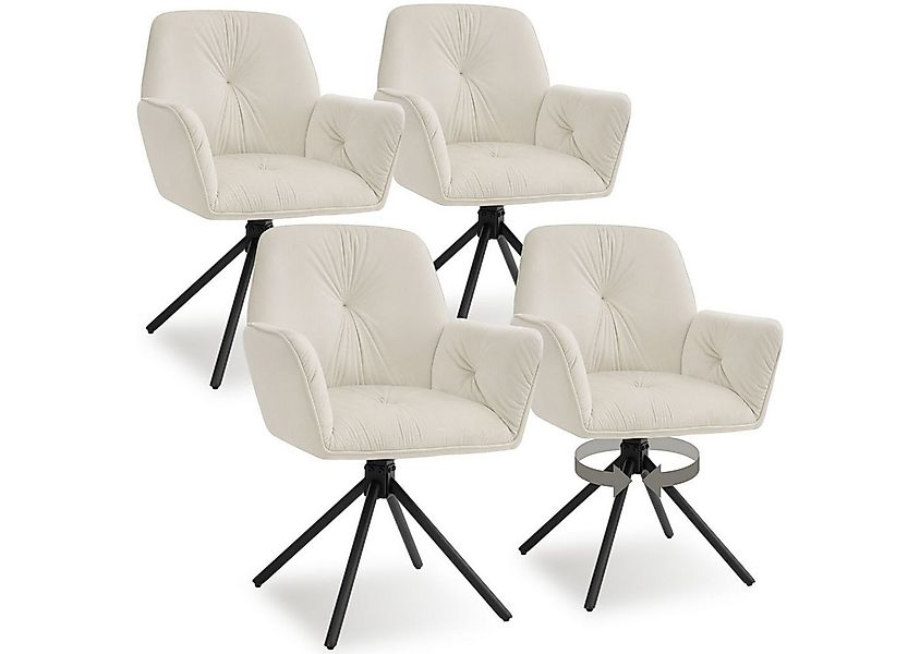 tectake Esszimmerstuhl Drehbarer Armlehnstuhl Daya, in Samtoptik, gepolster günstig online kaufen