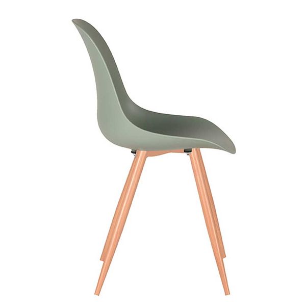 Esstischstuhl in Graugrün Kunststoff Skandi Design (2er Set) günstig online kaufen