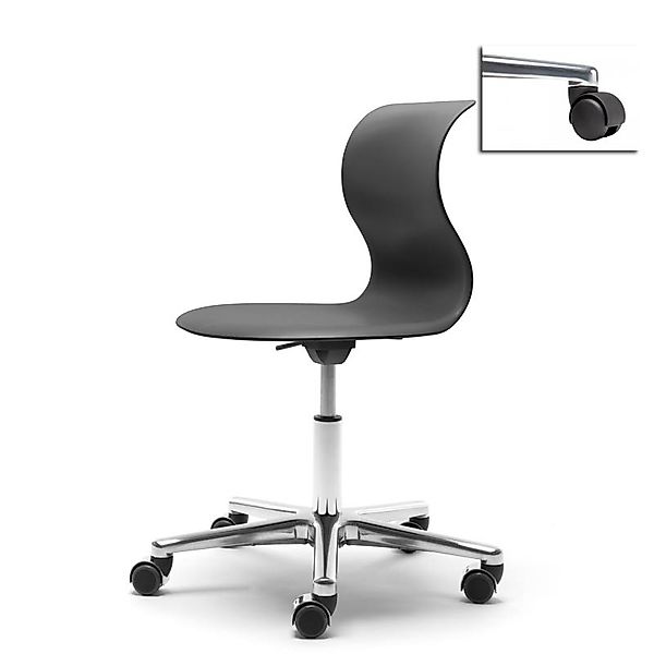 Kinderstuhl Pro 5 graphitschwarz Aluminium polliert (+40€) Hart mit schwarz günstig online kaufen