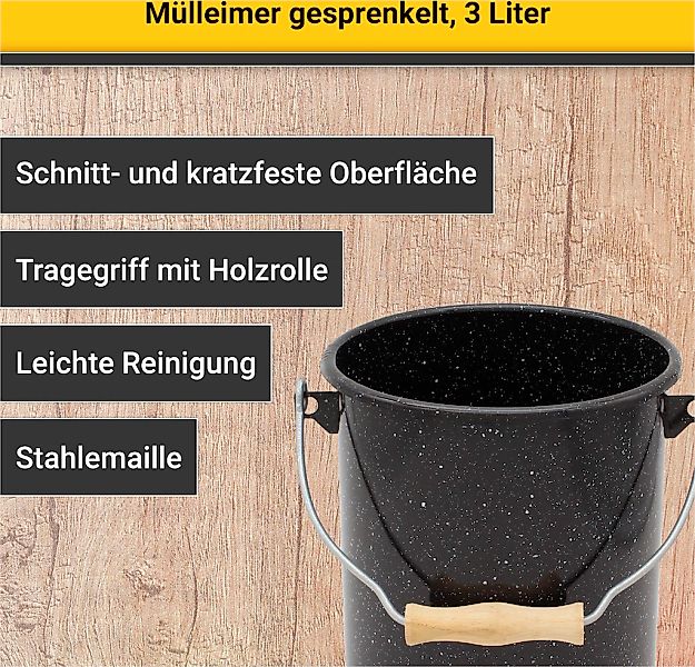 Krüger Mülleimer "Emaille Mülleimer mit Deckel Serie Rio" schnitt- / kratzf günstig online kaufen