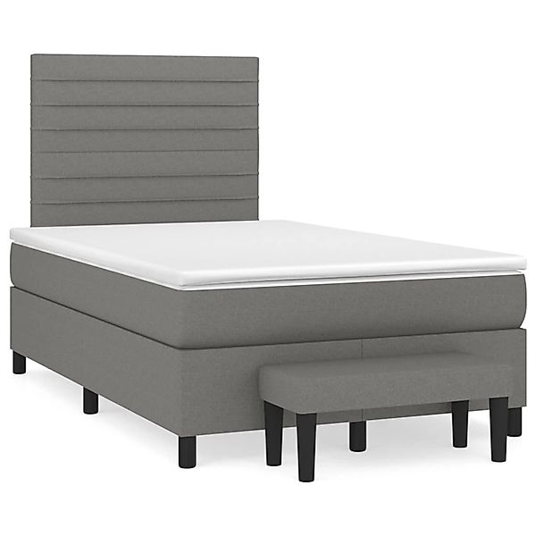 vidaXL Boxspringbett Boxspringbett mit Matratze Dunkelgrau 120x200 cm Stoff günstig online kaufen