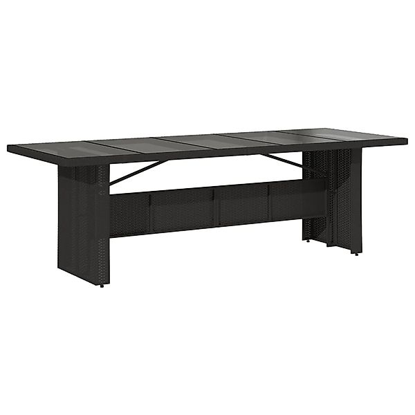 vidaXL Gartentisch mit Glasplatte Schwarz 240x90x75 cm Poly Rattan 365597 günstig online kaufen