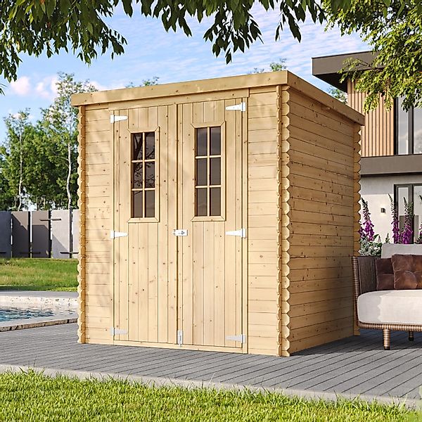 Timbela Holz-Gartenhaus M309C Beige Braun 3,53 m² FSC® günstig online kaufen
