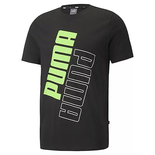 Puma Power Logo Kurzarm T-shirt 2XL Puma Black / Green Flash günstig online kaufen