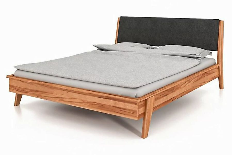 byoak Bett RETRO 80 x 200 aus Massivholz, mit Polsterkopfteil, Naturgeölt günstig online kaufen