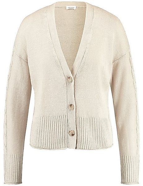 GERRY WEBER Cardigan Strickjacke mit Leinenanteil und Zopfmusterdetail günstig online kaufen