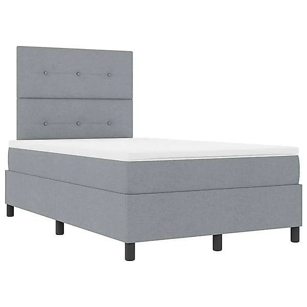 vidaXL Boxspringbett mit Matratze Hellgrau 120 x 200 cm Stoff 3339378 günstig online kaufen