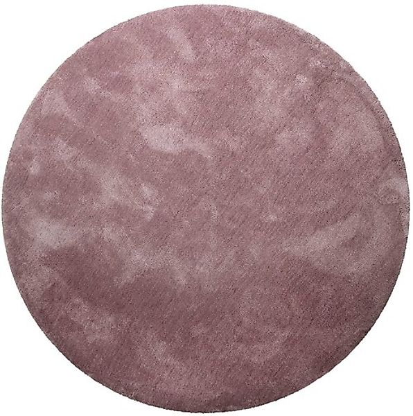 Homie Living Teppich »Pisa«, rund, 25 mm Höhe, Hochflor, Microfaser, uni, w günstig online kaufen