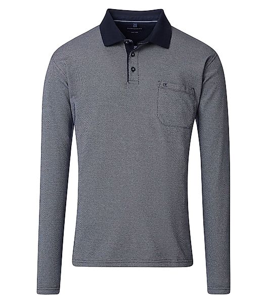 CASAMODA Langarmshirt Polo-Shirt unifarben günstig online kaufen