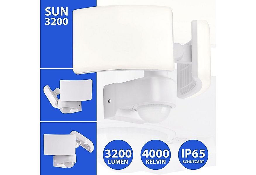 Maxkomfort LED Flutlichtstrahler SUN3200, LED fest integriert, 4000K, Neutr günstig online kaufen