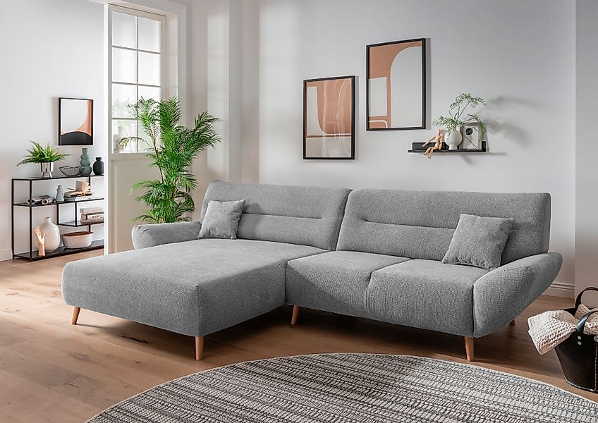 INOSIGN Ecksofa »Drago, elegant und zeitlos, komfortabel, Holzfuß, L-Form«, günstig online kaufen