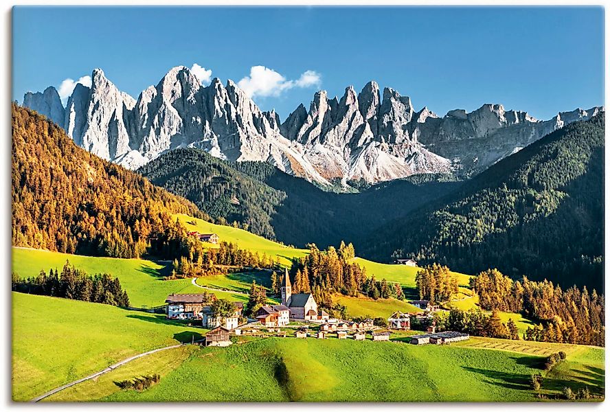 Artland Wandbild "Alpen Berge Santa Maddalena" Berge & Alpenbilder 1 Stk. t günstig online kaufen