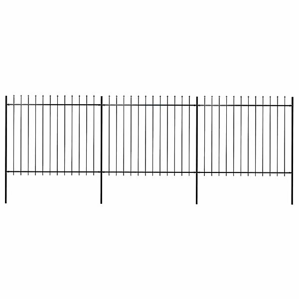 vidaXL Gartenzaun mit Speerspitze Stahl 537 x 150 cm Schwarz 277631 günstig online kaufen