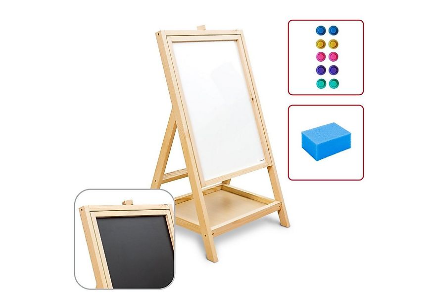 ALLboards Standtafel Kindertafel Staffelei Doppelseitige Whiteboard Kreide günstig online kaufen
