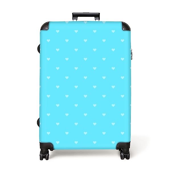 NoBoringSuitcases.com© Hartschalen-Trolley Herzen - Blau - günstig online kaufen