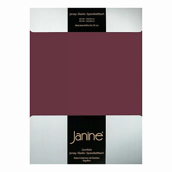 Janine Spannbetttuch Elastic-Jersey 5002 burgund Größe:  150x200 cm günstig online kaufen
