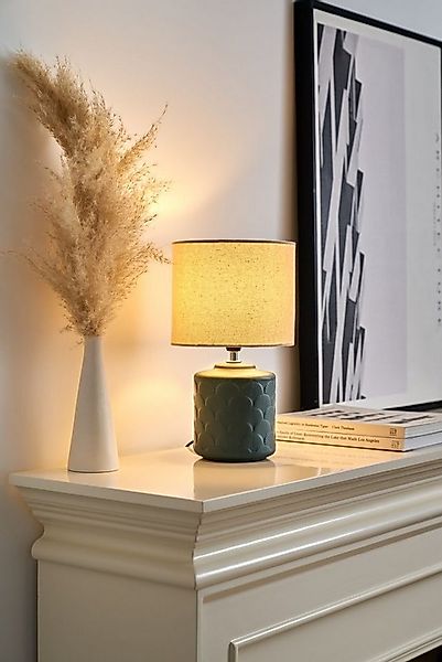 Pauleen Tischleuchte Glowing Midnight max20W beige/green matt 230V Stoff/Ke günstig online kaufen