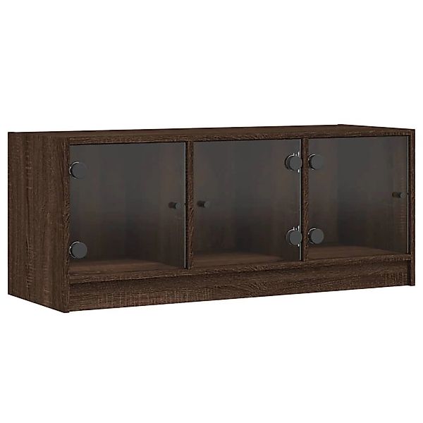 vidaXL TV-Schrank mit Glastüren Braun Eichen-Optik 102x37x42 cm 836412 günstig online kaufen