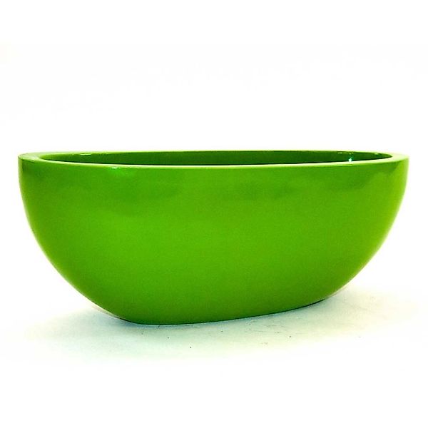 Elegant Einrichten Pflanzkübel Fiberglas Oval 65x31xH25cm Hochglanz-Avocado günstig online kaufen