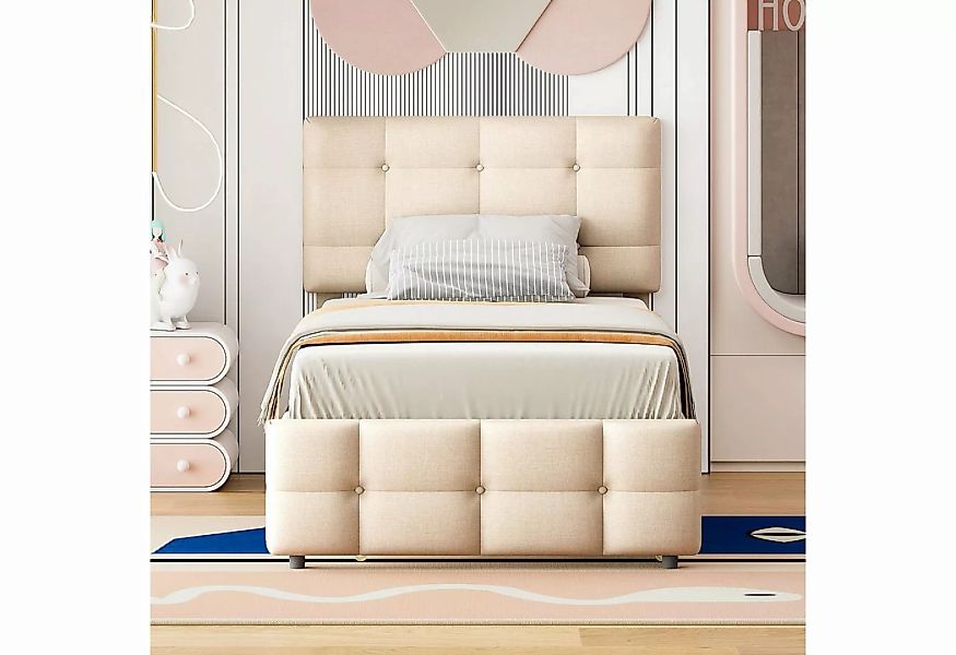 HAUSS SPLOE Polsterbett 90 x 200cm mit ausziehbarem Bett, verstellbares Kop günstig online kaufen