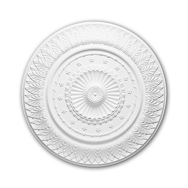 PROFHOME 156028 RoSette aus Polyurethan DeckenroSette Zierelement 67,0 cm 6 günstig online kaufen