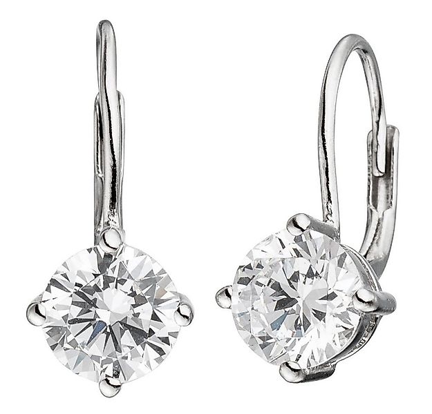 Schmuck Krone Paar Ohrhänger Boutons mit Zirkonia weiß, 925 Silber, Silber günstig online kaufen