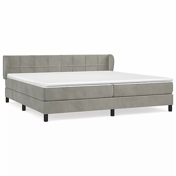 vidaXL Boxspringbett mit Matratze Hellgrau 200x200 cm Samt1377548 günstig online kaufen