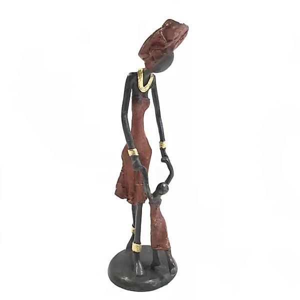 Bronze-skulptur "Laufen Lernen - Frau Mit Kind " By Issouf | 25 Cm | Unikat günstig online kaufen