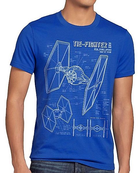 style3 T-Shirt TIE Jäger Blaupause star krieg wars imperium der sterne vade günstig online kaufen