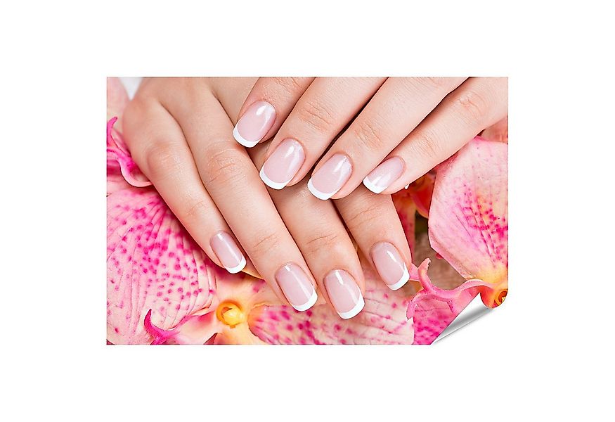 islandburner Poster Schöne Frau S Nägel Französisch Maniküre Nagelstudio Bi günstig online kaufen