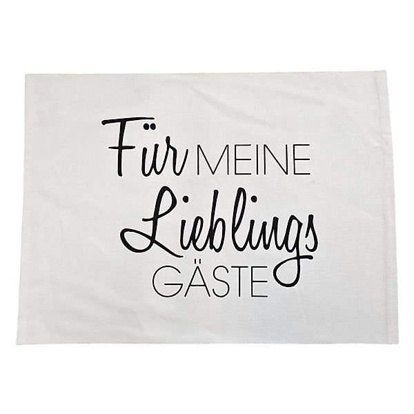 Macosa Home Platzset Baumwolle Lieblingsgäste Weiß günstig online kaufen