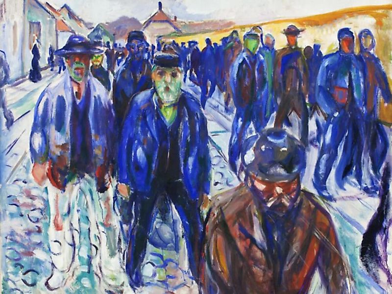 Poster / Leinwandbild - Edvard Munch: Workers On Their Way Home günstig online kaufen
