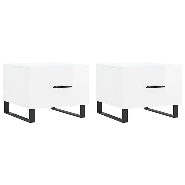 vidaXL Couchtisch Couchtische 2 Stk. Hochglanz-Weiß günstig online kaufen